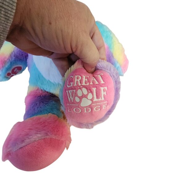 Great Wolf Lodge Rainbow Plush Wolf By Build-A-Bear Workshop - Picture 2 of 4